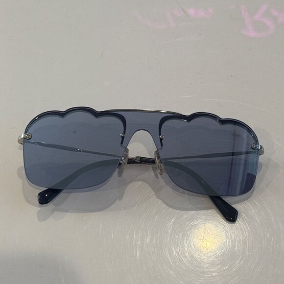 New MIU MIU SMU 55U Core Collection Sunglasses Silver Authentic main image 6